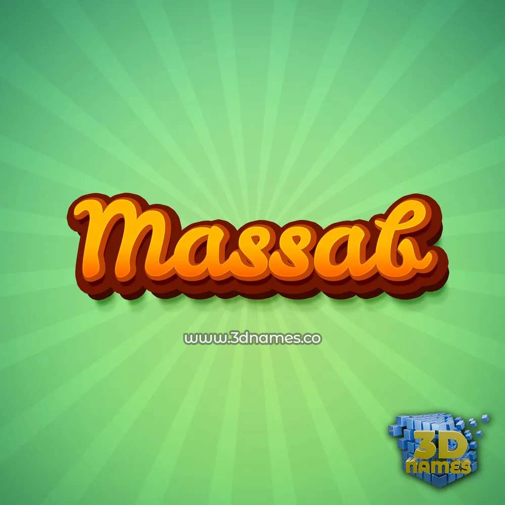 massab in Green Rays style - 3D name wallpaper