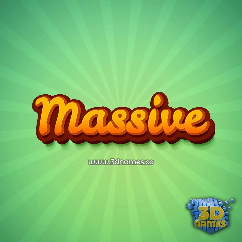 massive in Green Rays style - 3D name wallpaper