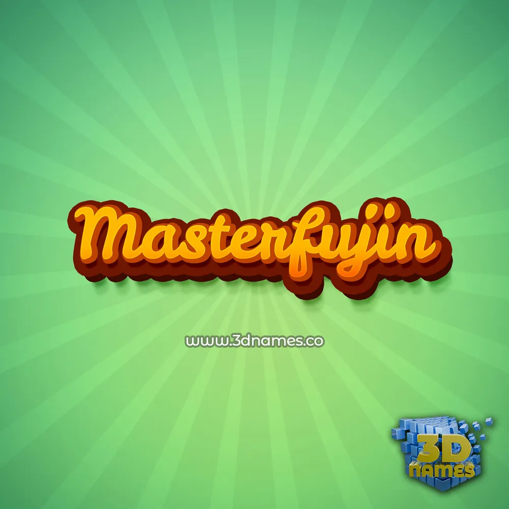 masterfujin in Green Rays style - 3D name wallpaper