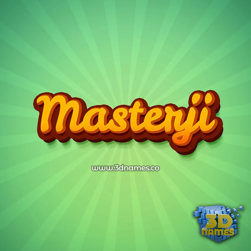 masterji in Green Rays style - 3D name wallpaper