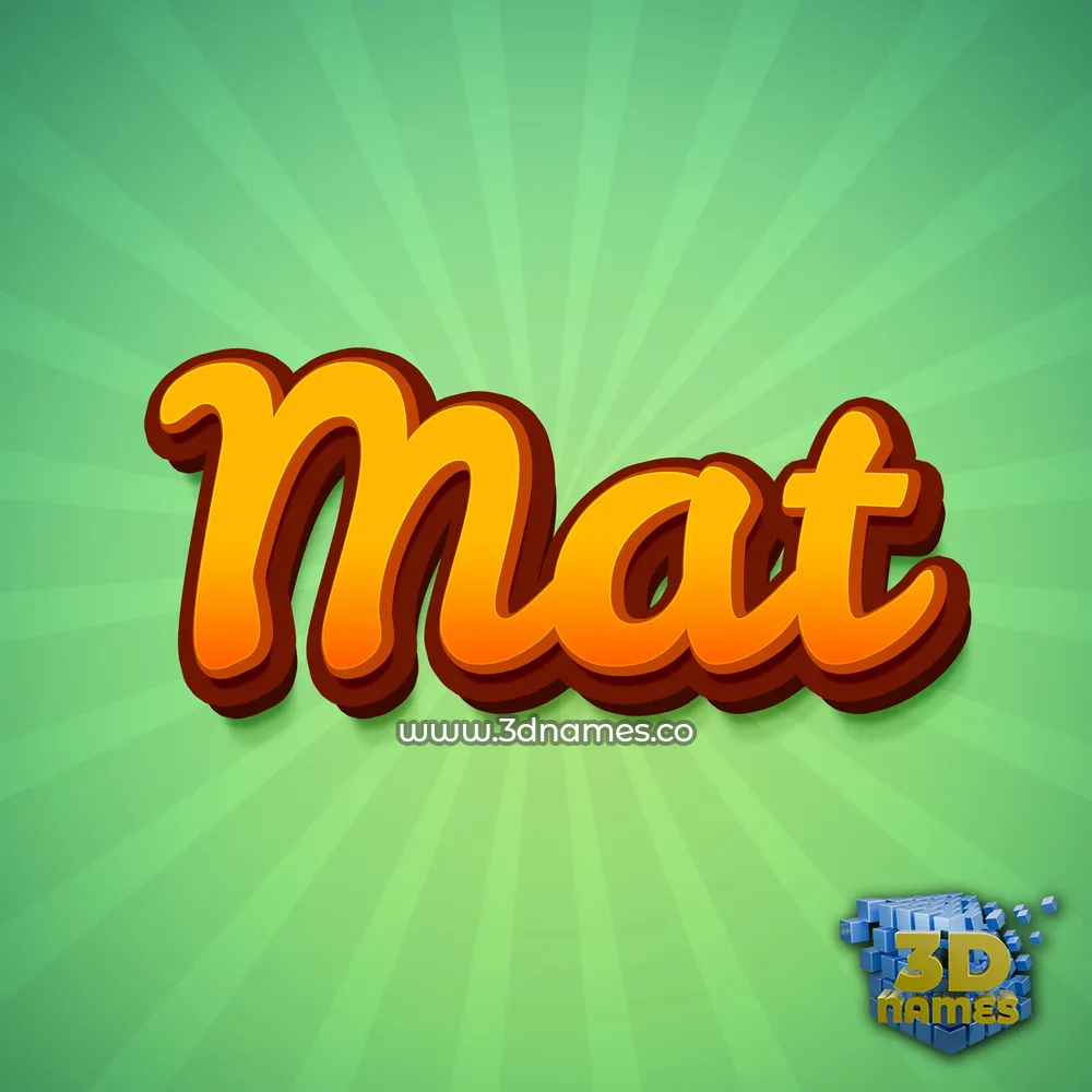 mat in Green Rays style - 3D name wallpaper