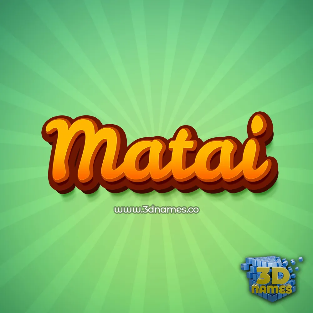 matai in Green Rays style - 3D name wallpaper