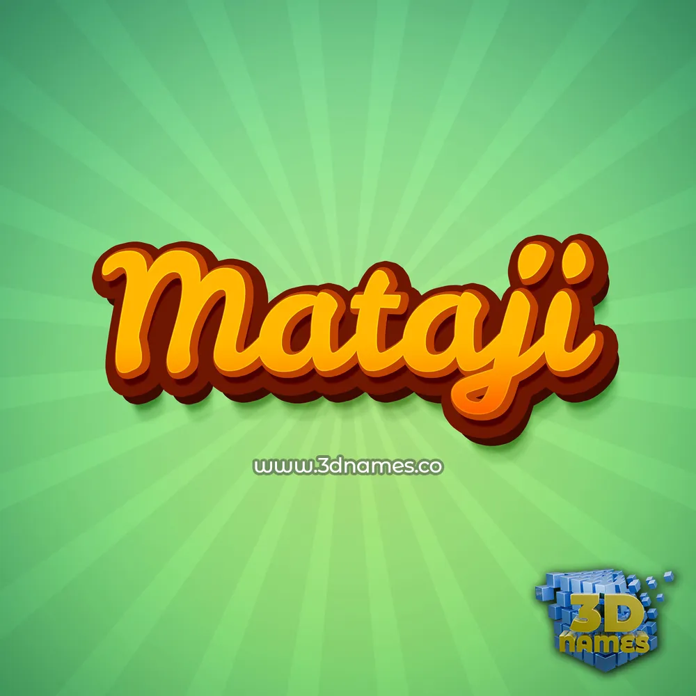 mataji in Green Rays style - 3D name wallpaper