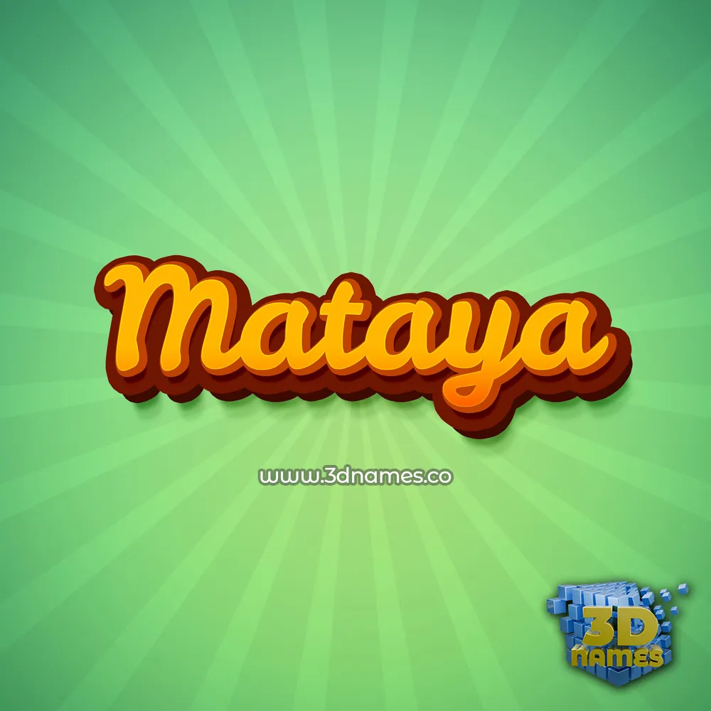 mataya in Green Rays style - 3D name wallpaper