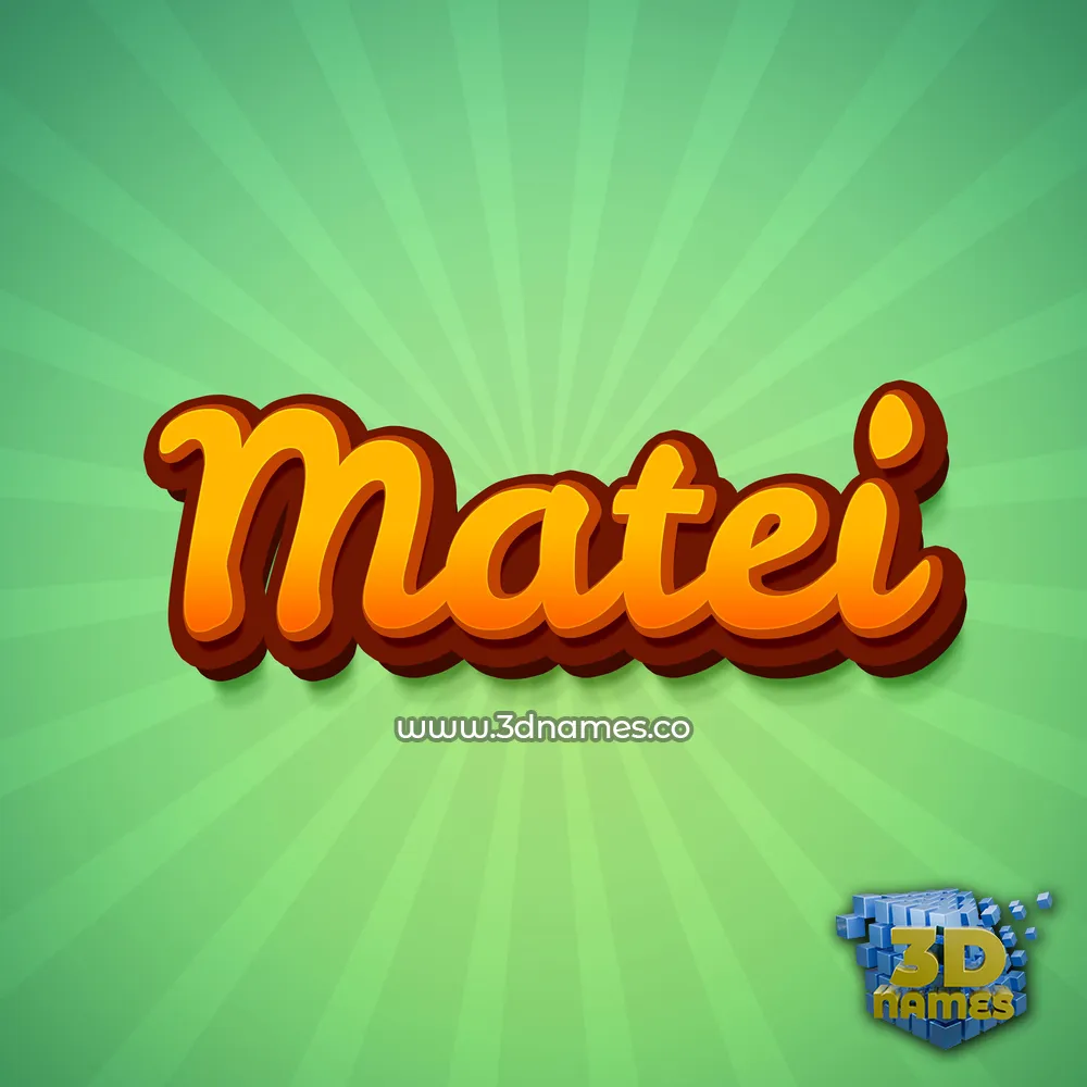 matei in Green Rays style - 3D name wallpaper