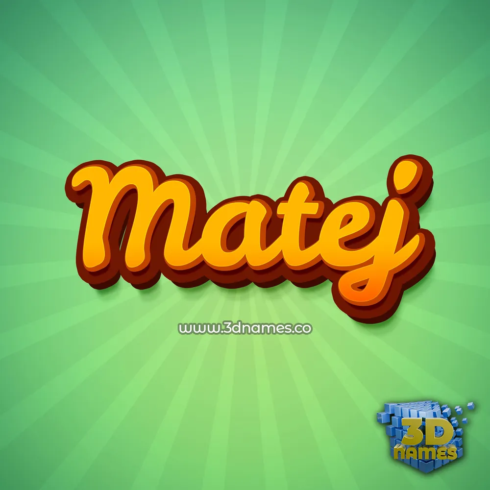 matej in Green Rays style - 3D name wallpaper