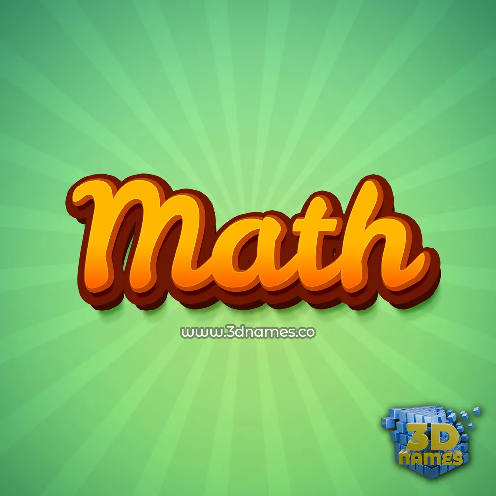 math in Green Rays style - 3D name wallpaper