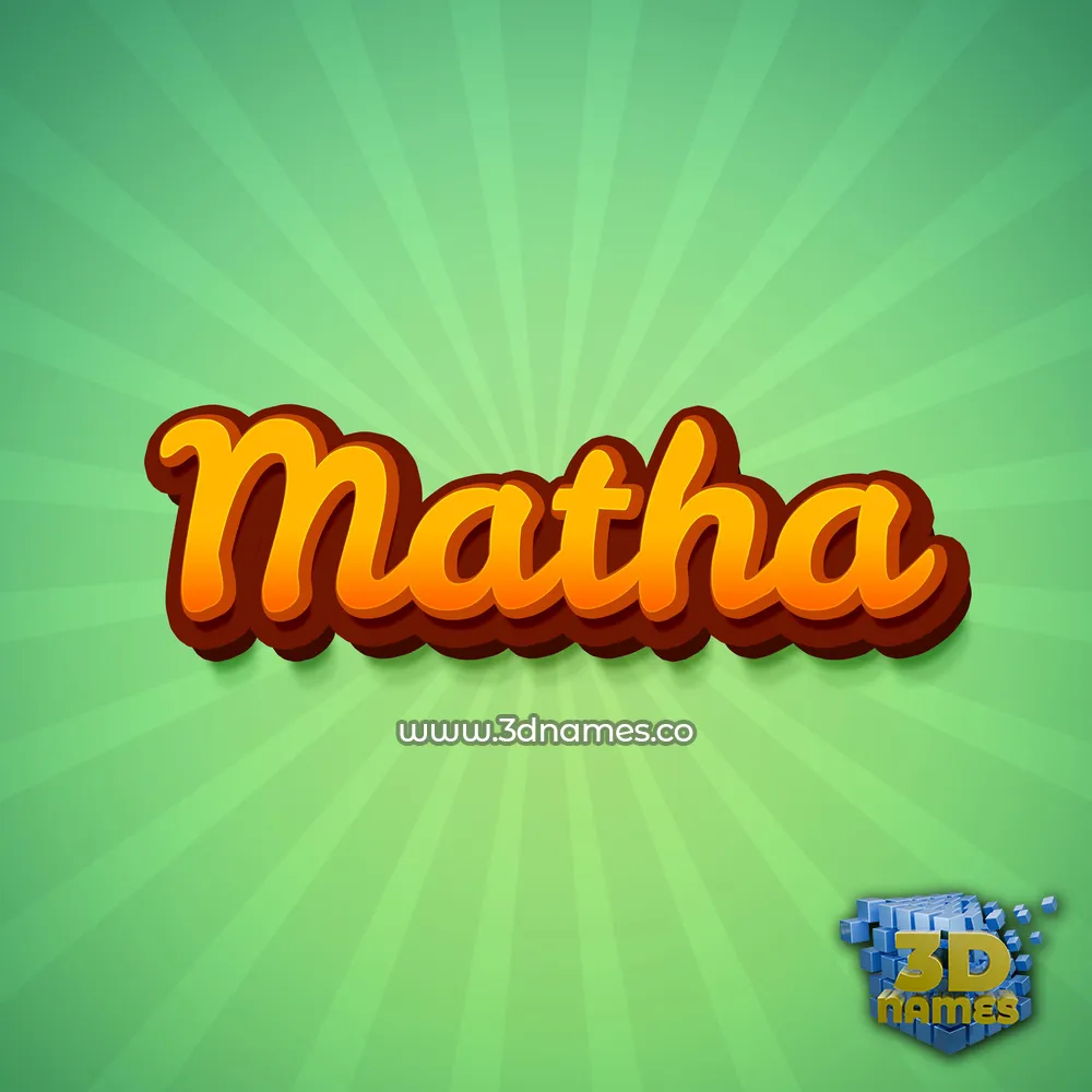 matha in Green Rays style - 3D name wallpaper
