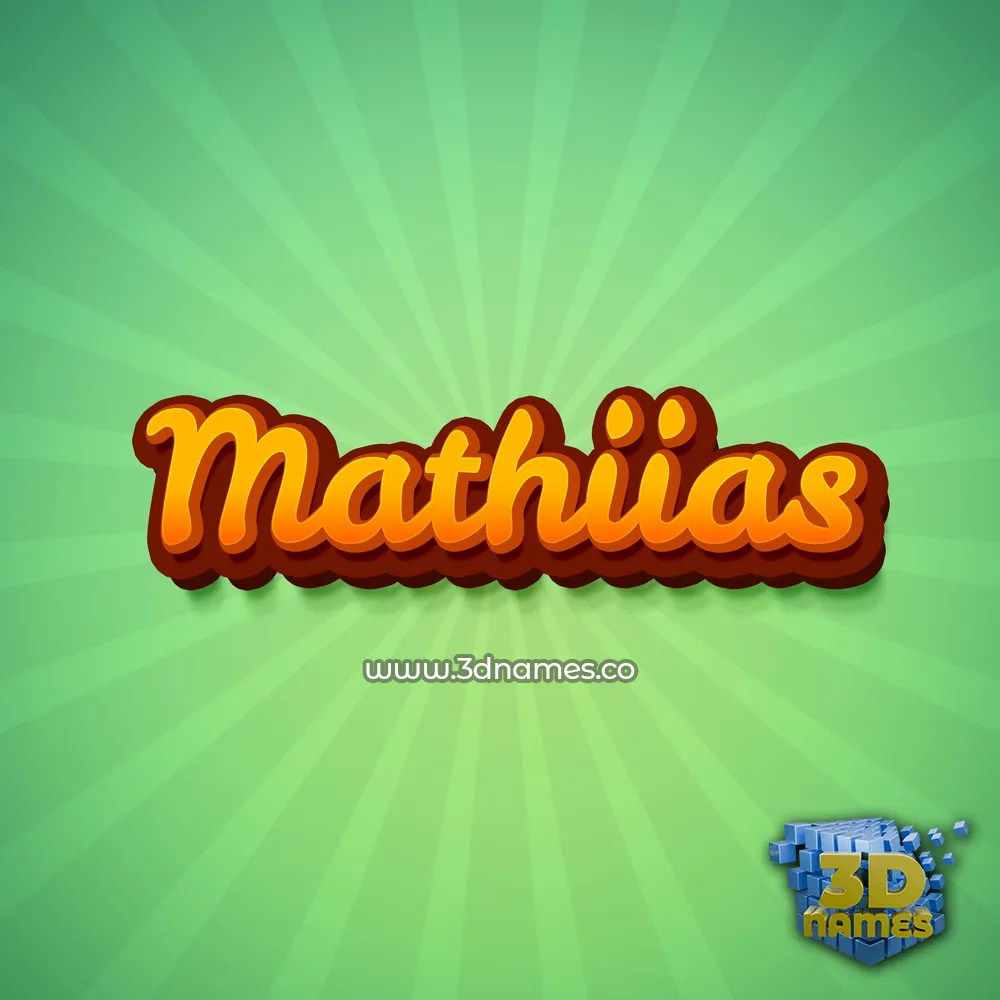 mathiias in Green Rays style - 3D name wallpaper