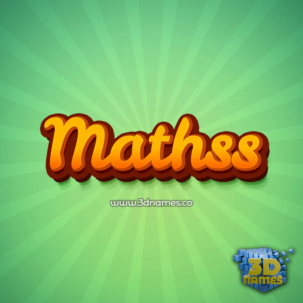 mathss in Green Rays style - 3D name wallpaper