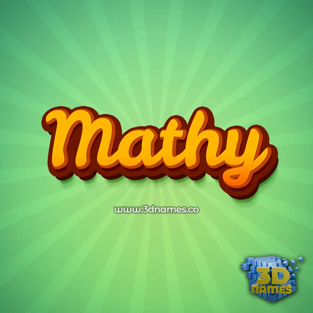 mathy in Green Rays style - 3D name wallpaper