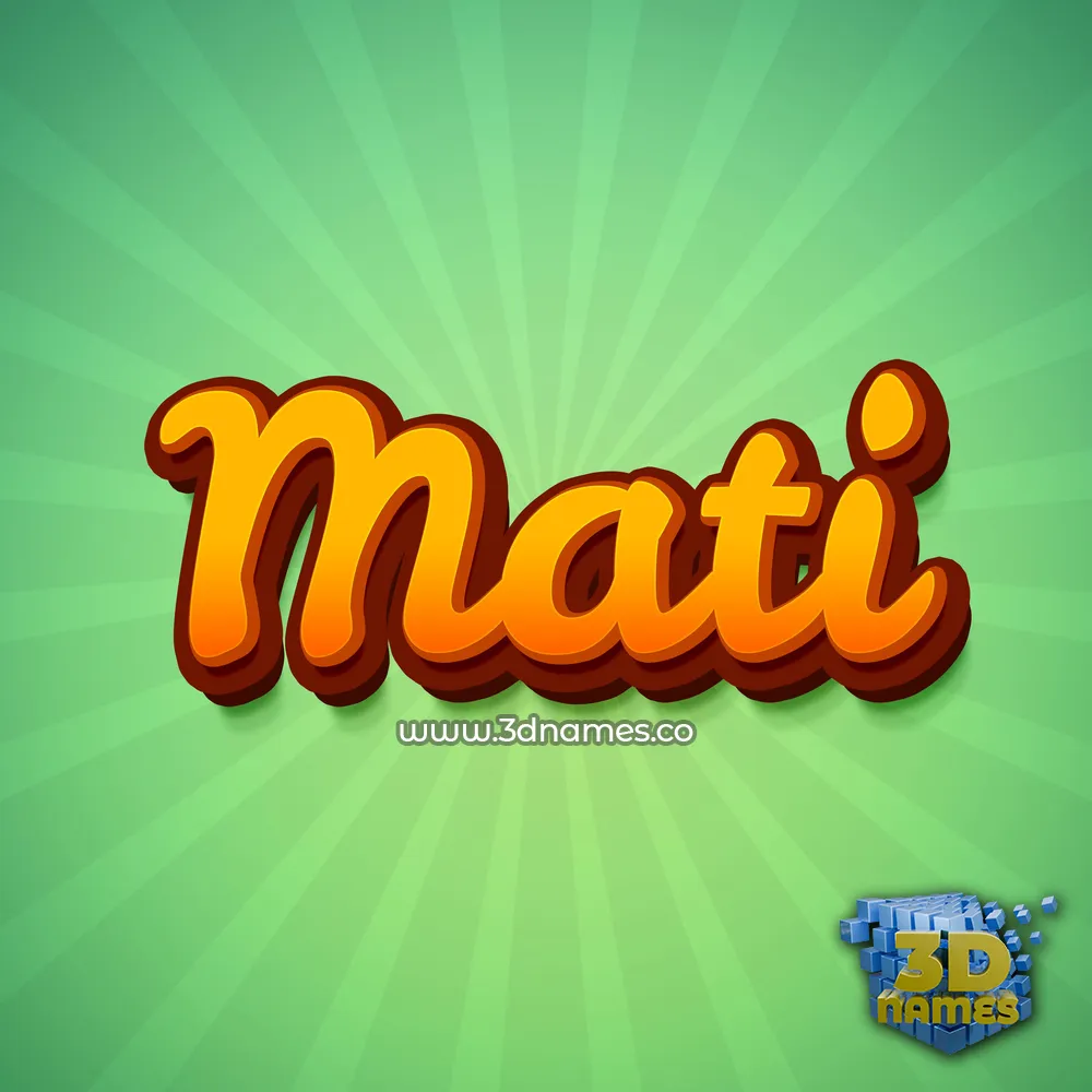 mati in Green Rays style - 3D name wallpaper