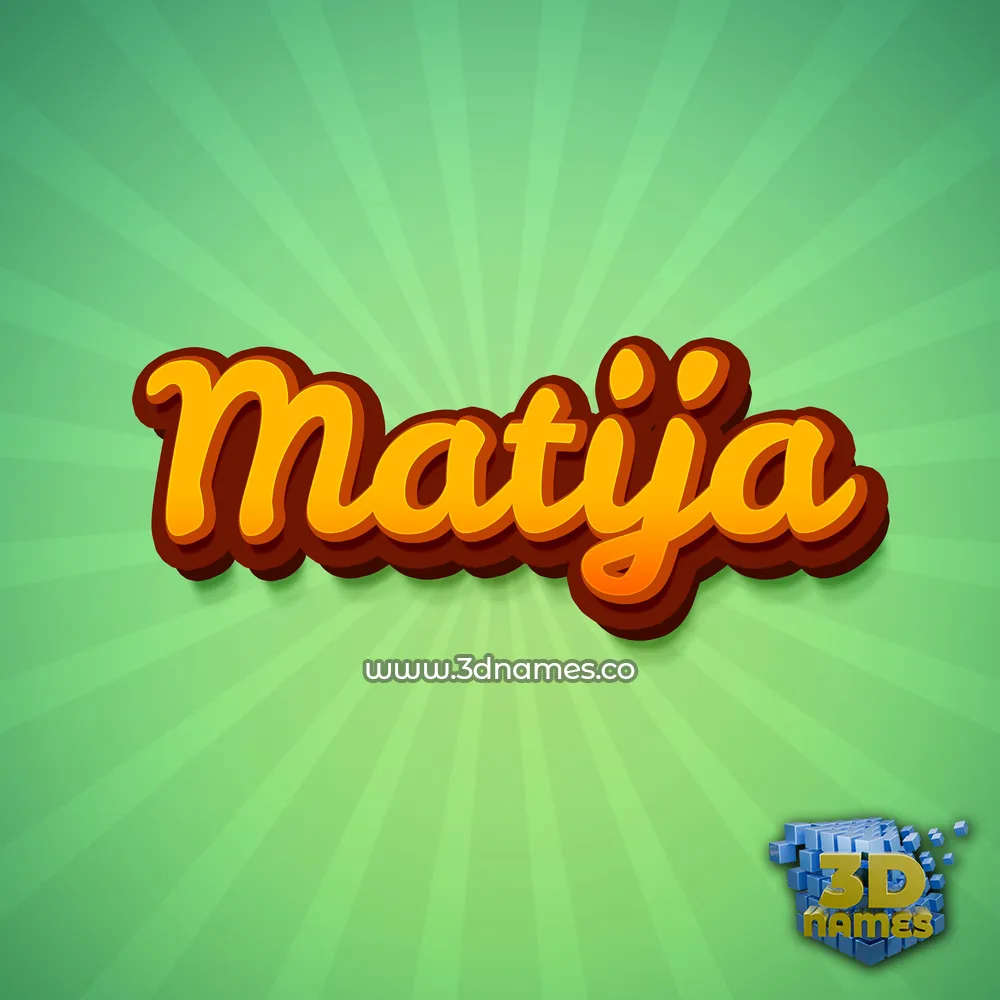 matija in Green Rays style - 3D name wallpaper