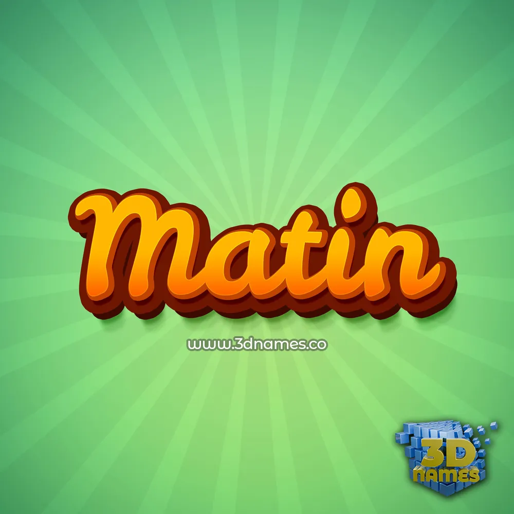 matin in Green Rays style - 3D name wallpaper