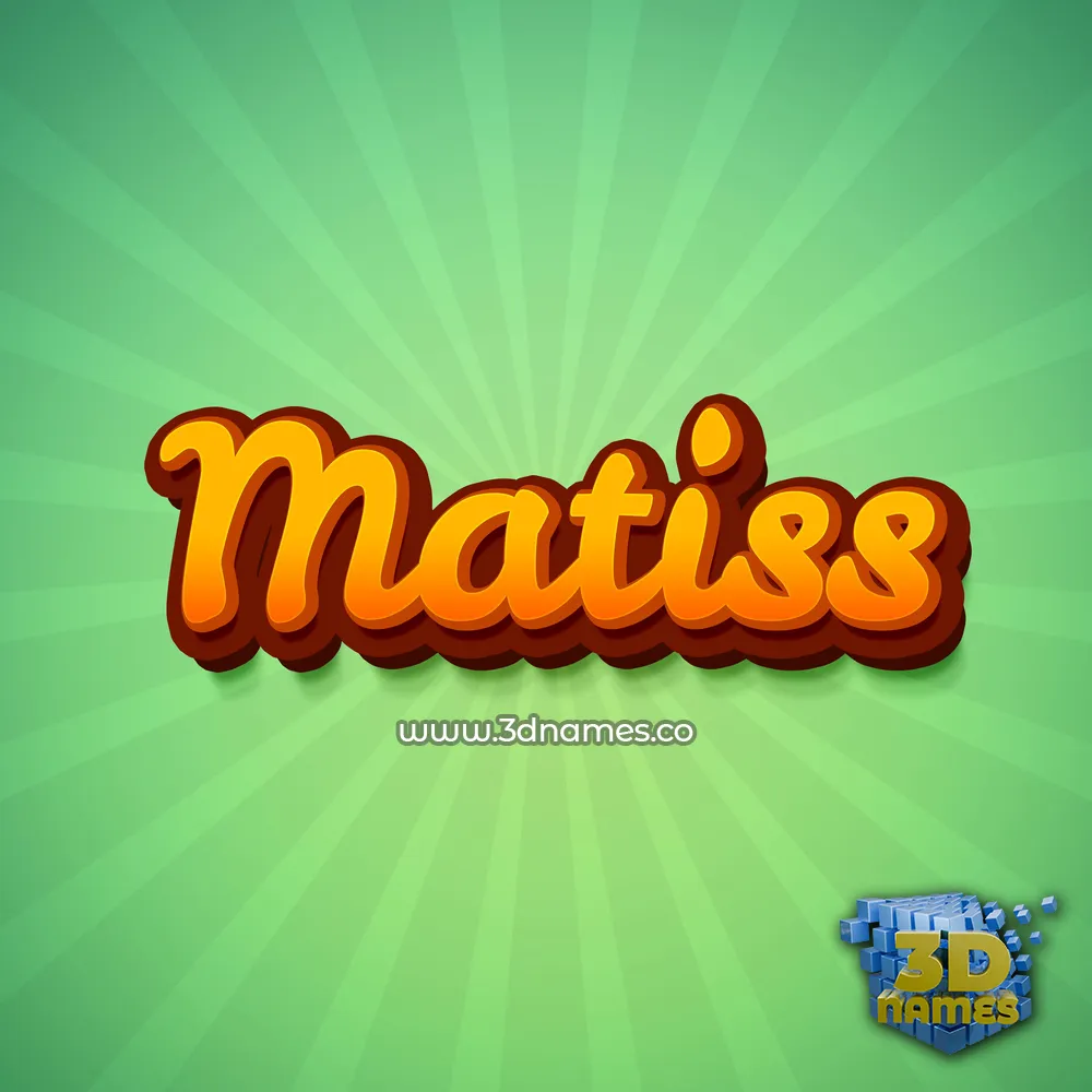 matiss in Green Rays style - 3D name wallpaper