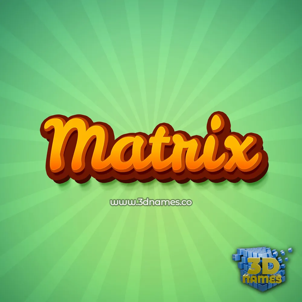 matrix in Green Rays style - 3D name wallpaper
