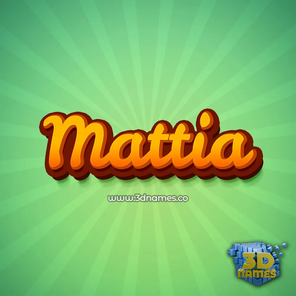 mattia in Green Rays style - 3D name wallpaper