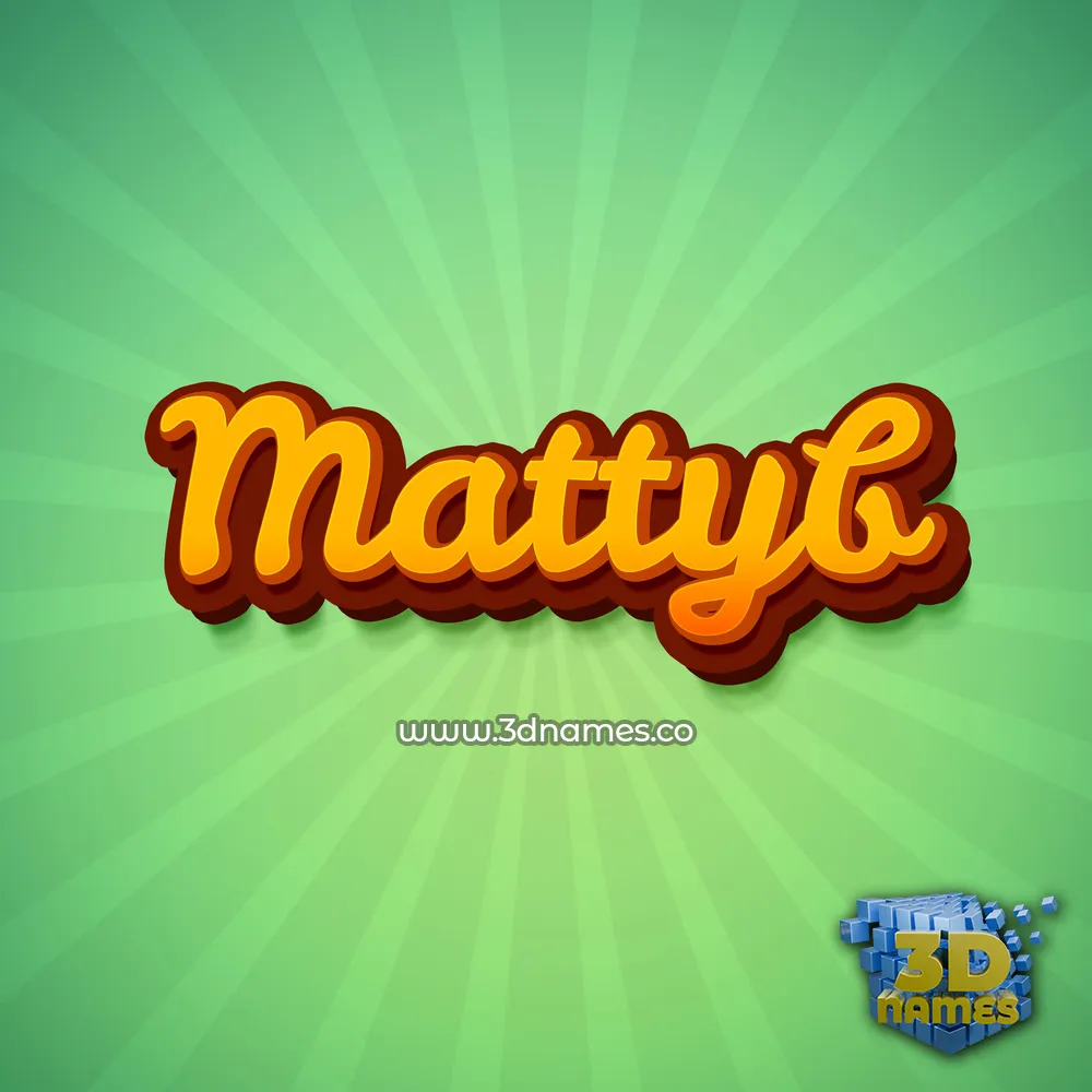 mattyb in Green Rays style - 3D name wallpaper