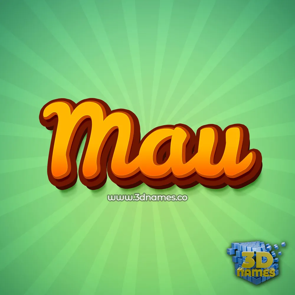 mau in Green Rays style - 3D name wallpaper