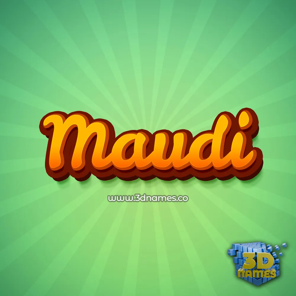 maudi in Green Rays style - 3D name wallpaper