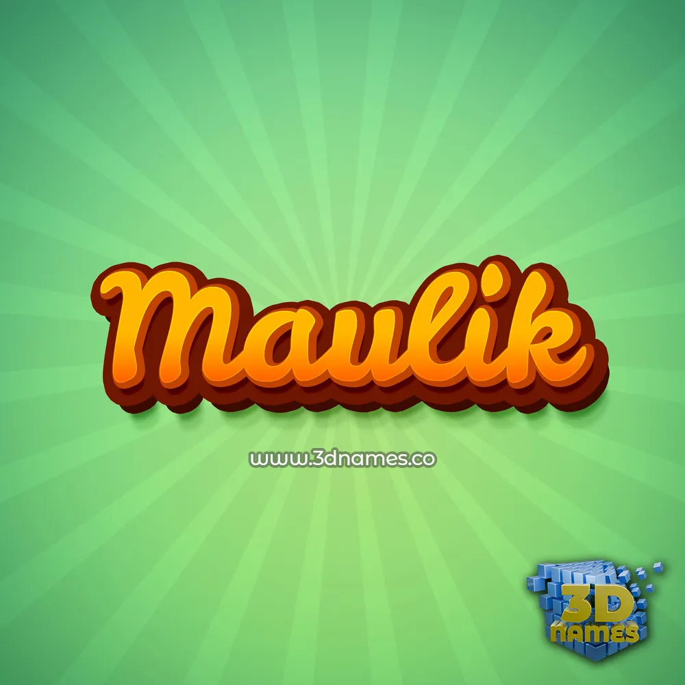 maulik in Green Rays style - 3D name wallpaper