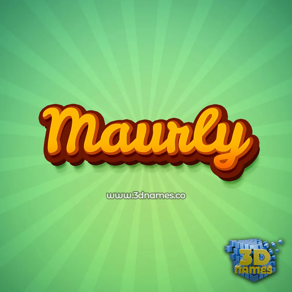 maurly in Green Rays style - 3D name wallpaper