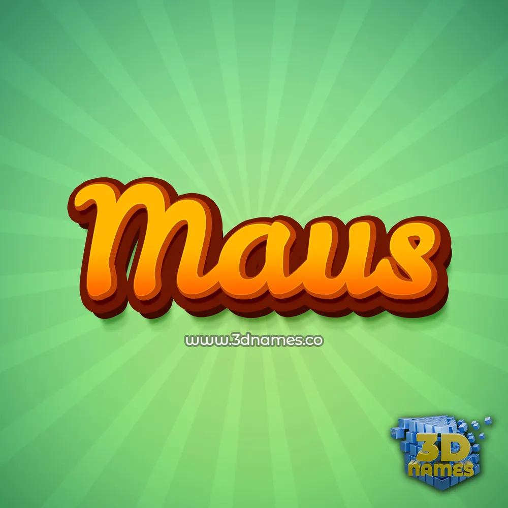 maus in Green Rays style - 3D name wallpaper