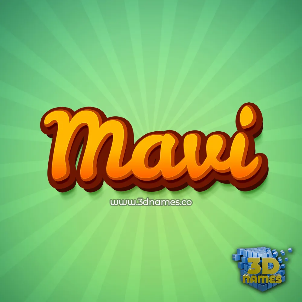 mavi in Green Rays style - 3D name wallpaper