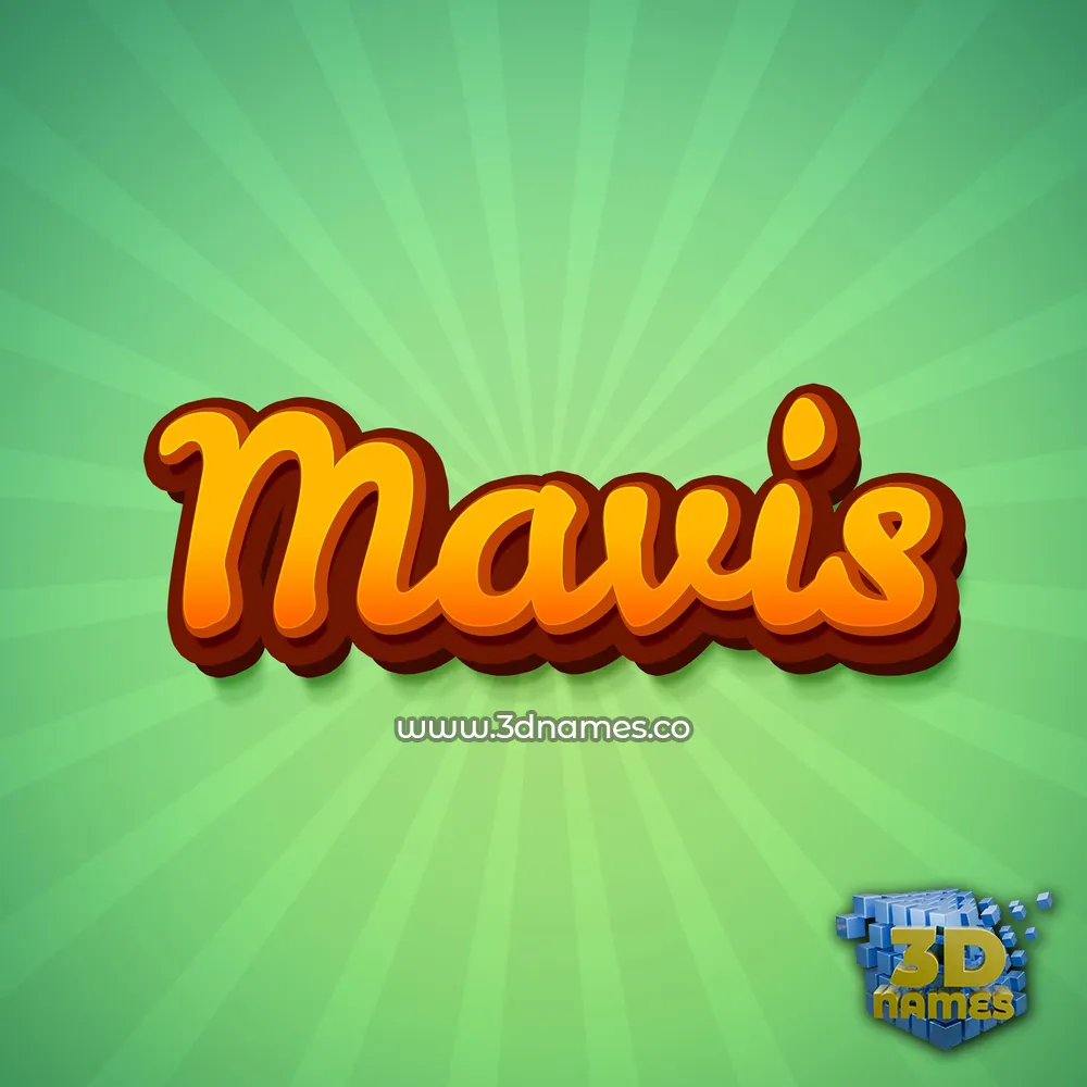 mavis in Green Rays style - 3D name wallpaper
