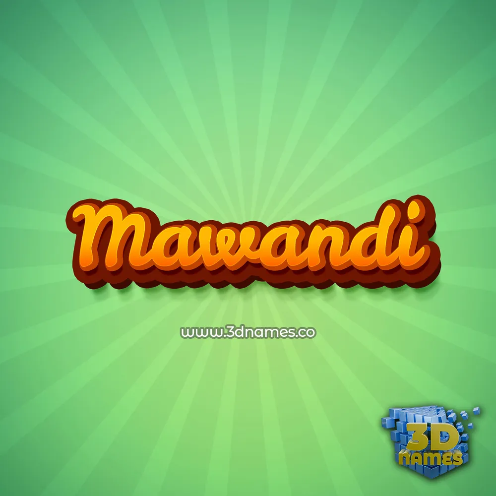 mawandi in Green Rays style - 3D name wallpaper