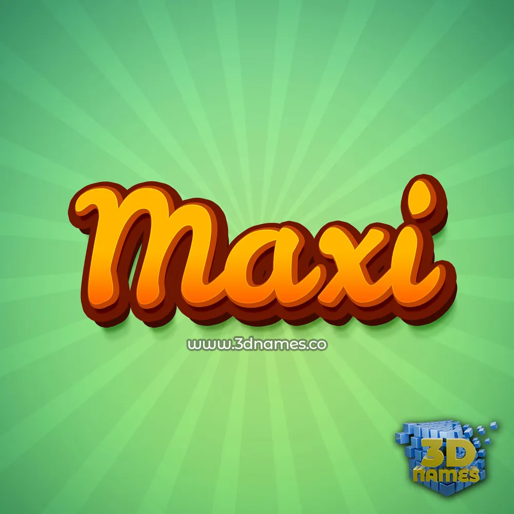 maxi in Green Rays style - 3D name wallpaper
