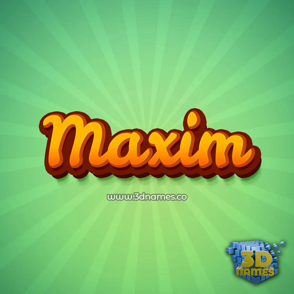 maxim in Green Rays style - 3D name wallpaper