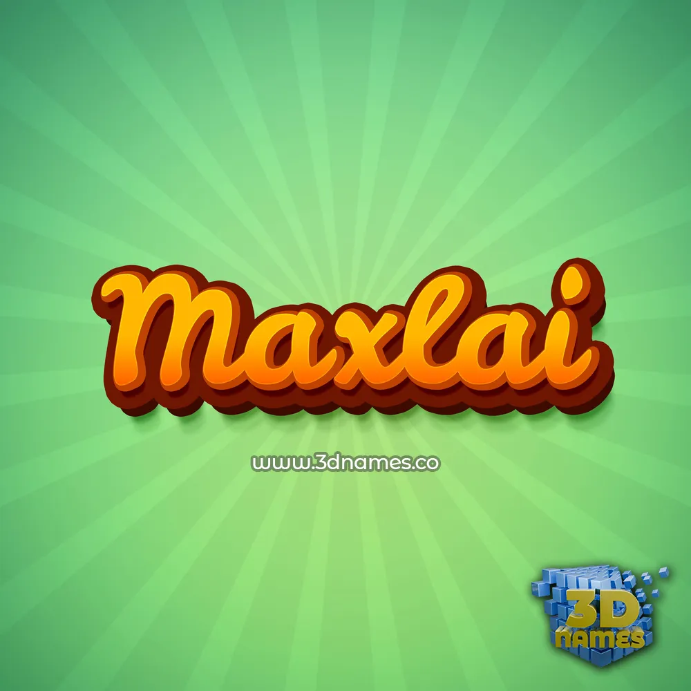 maxlai in Green Rays style - 3D name wallpaper