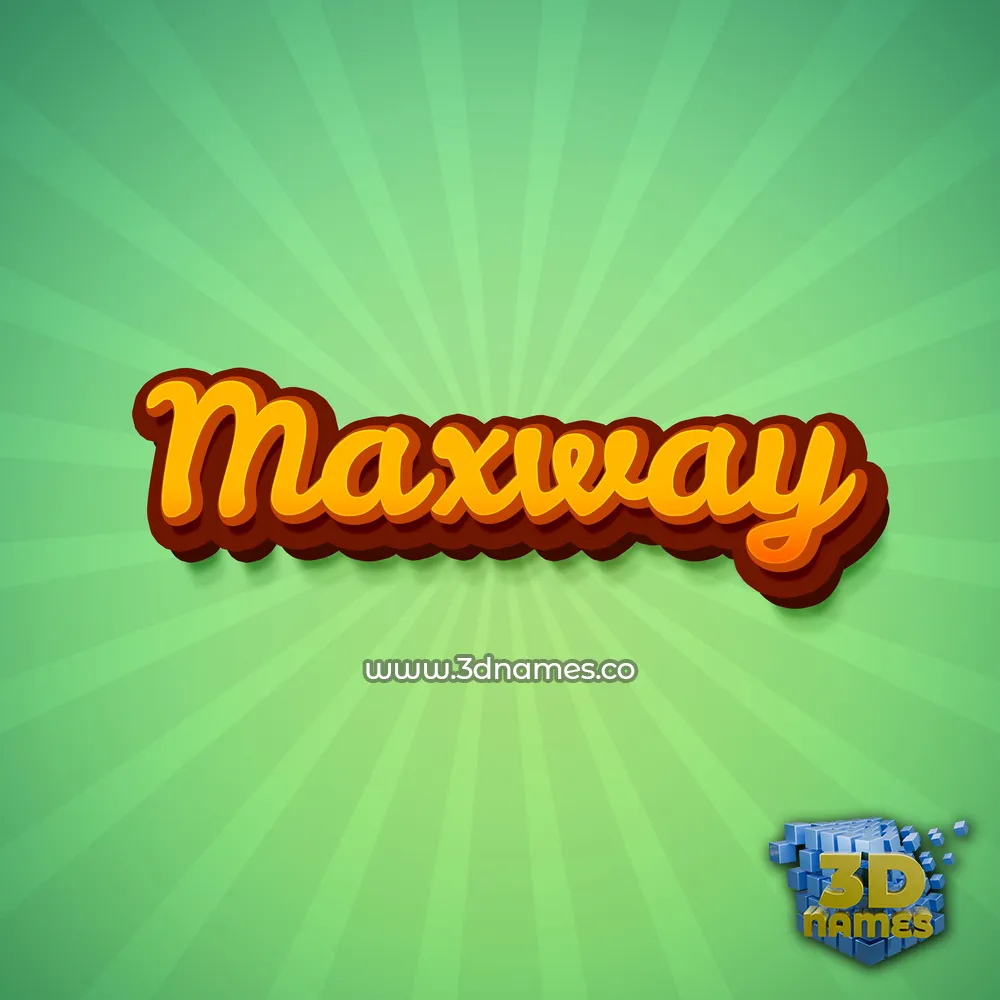 maxway in Green Rays style - 3D name wallpaper