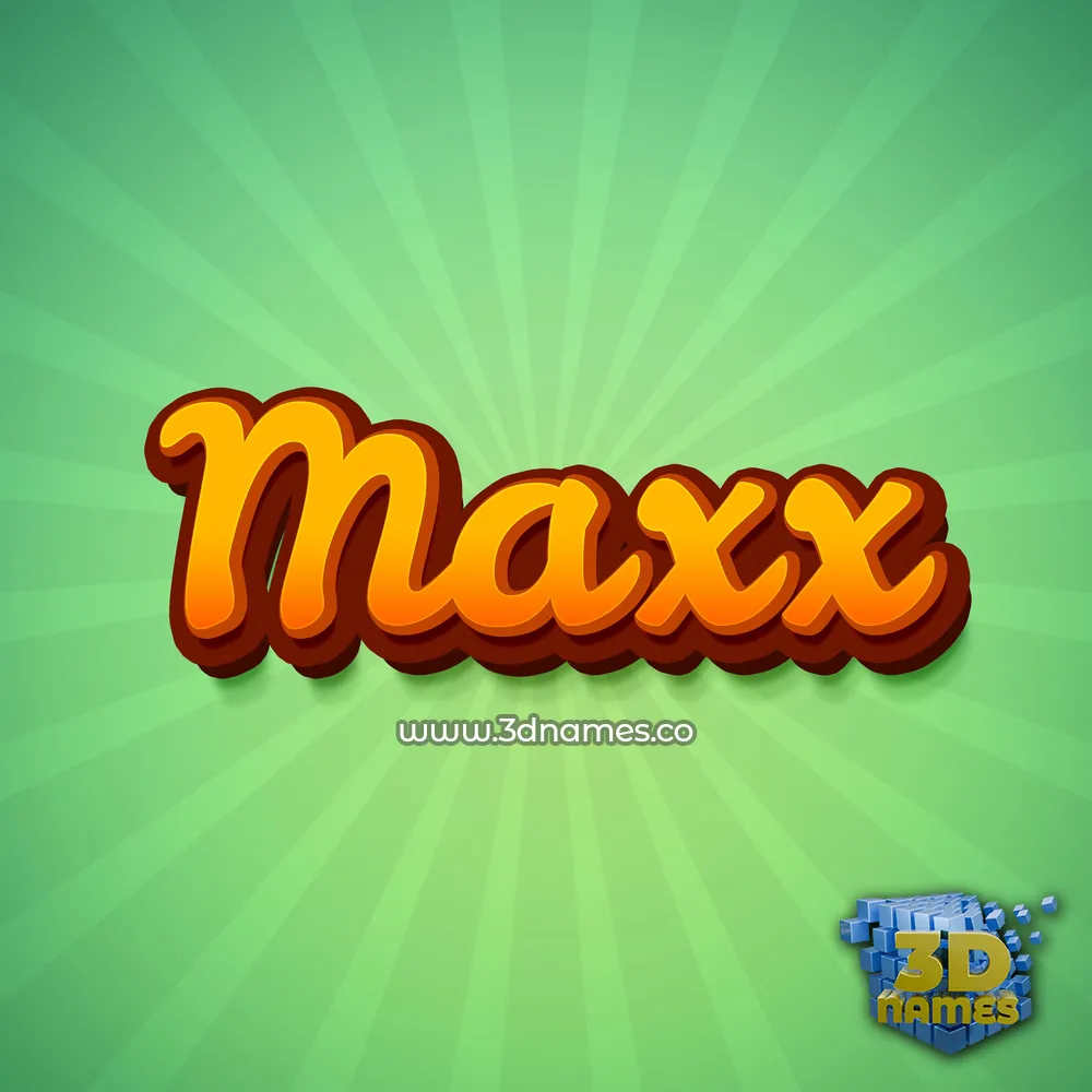 maxx in Green Rays style - 3D name wallpaper