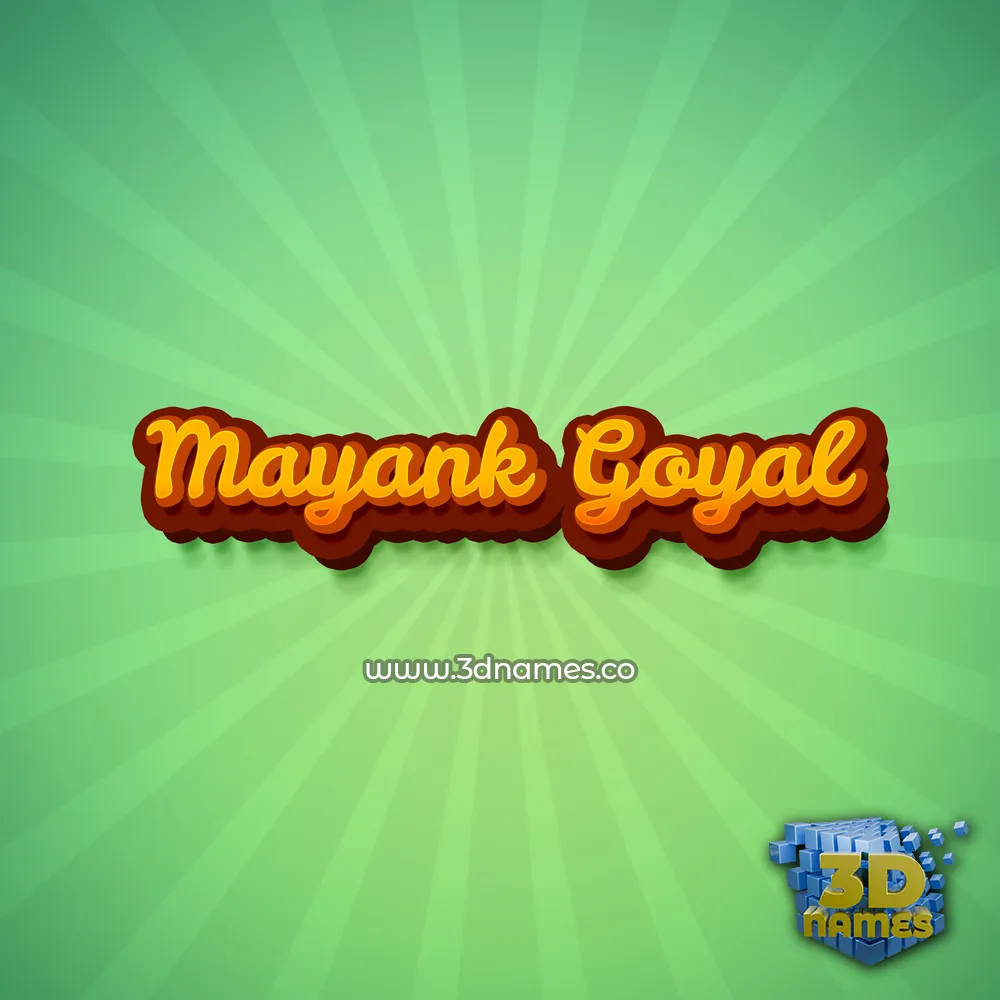 mayank goyal in Green Rays style - 3D name wallpaper