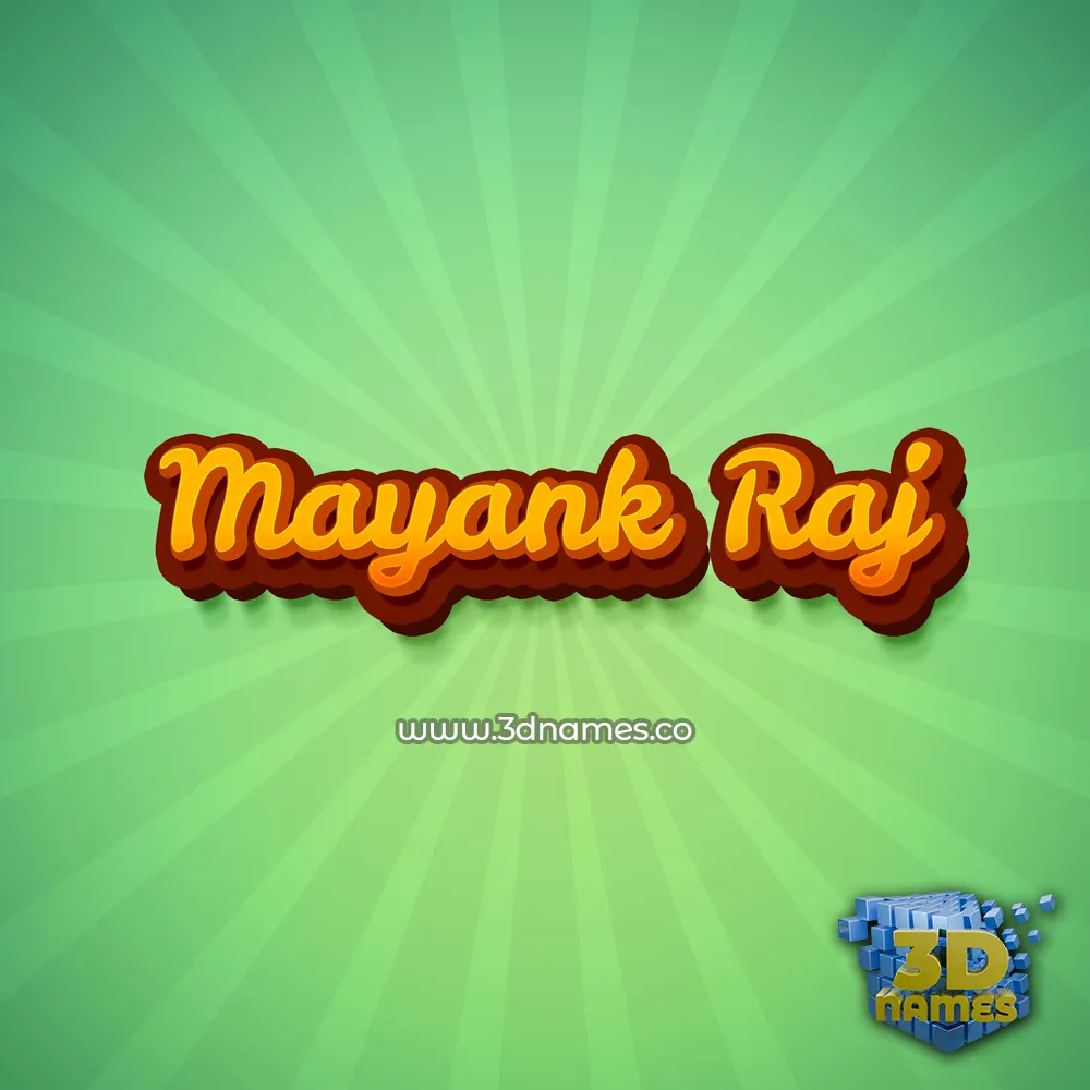 mayank raj in Green Rays style - 3D name wallpaper