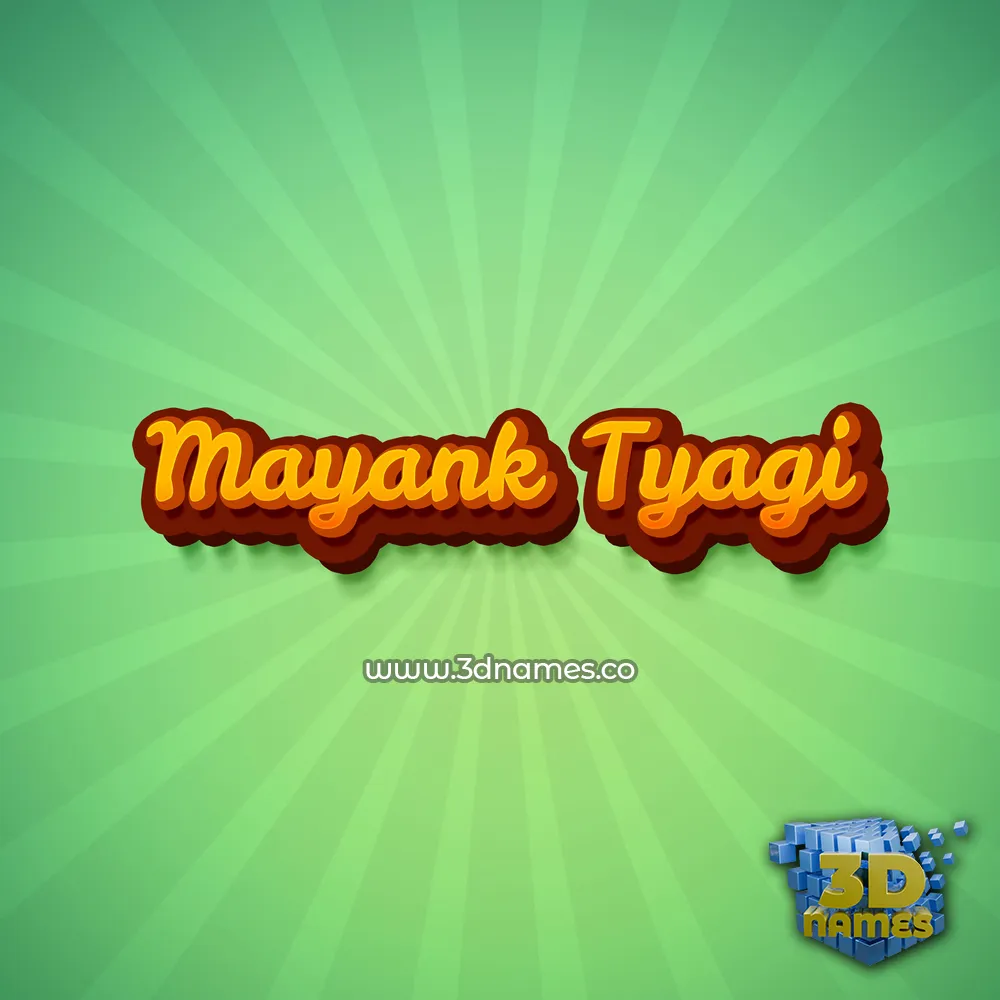 mayank tyagi in Green Rays style - 3D name wallpaper