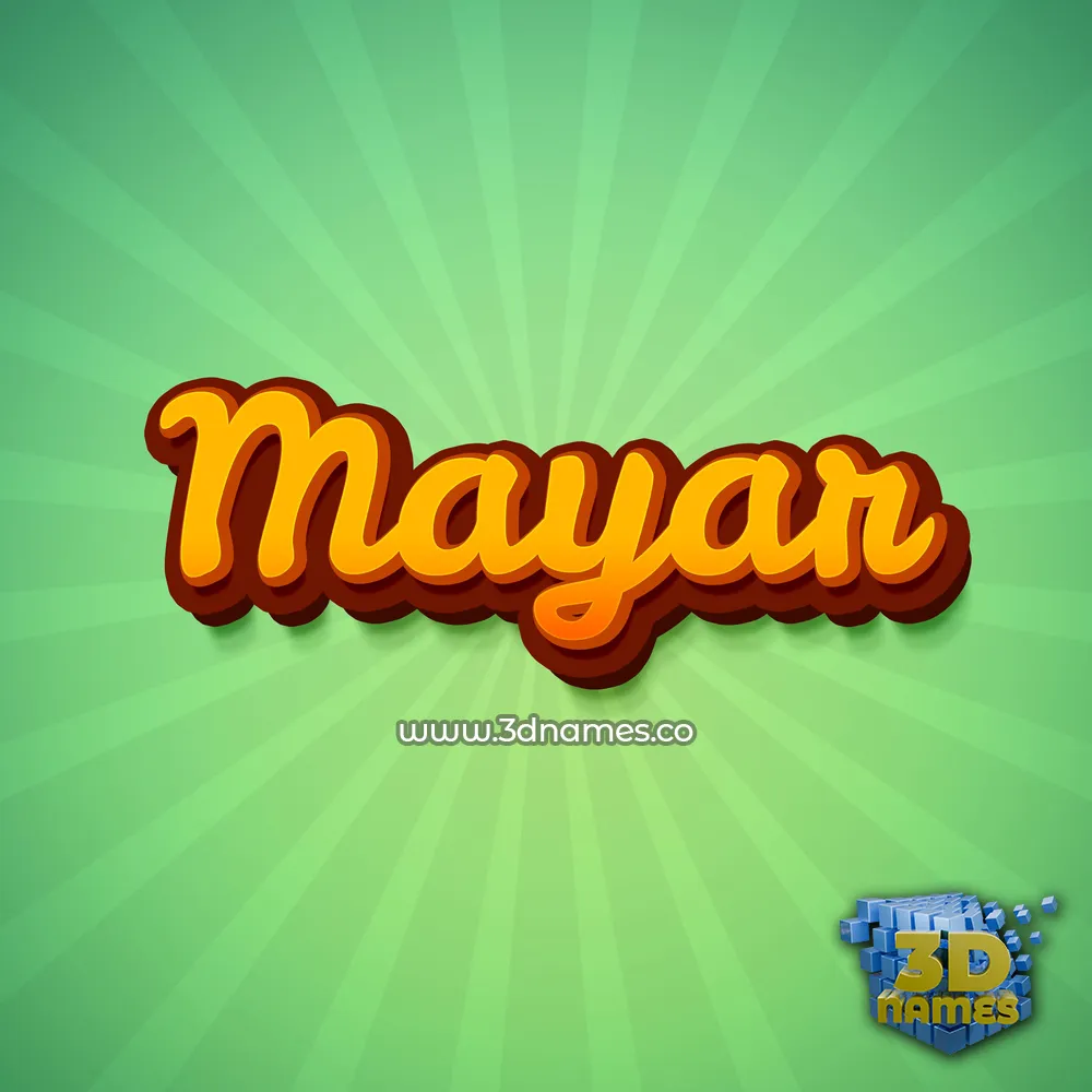 mayar in Green Rays style - 3D name wallpaper