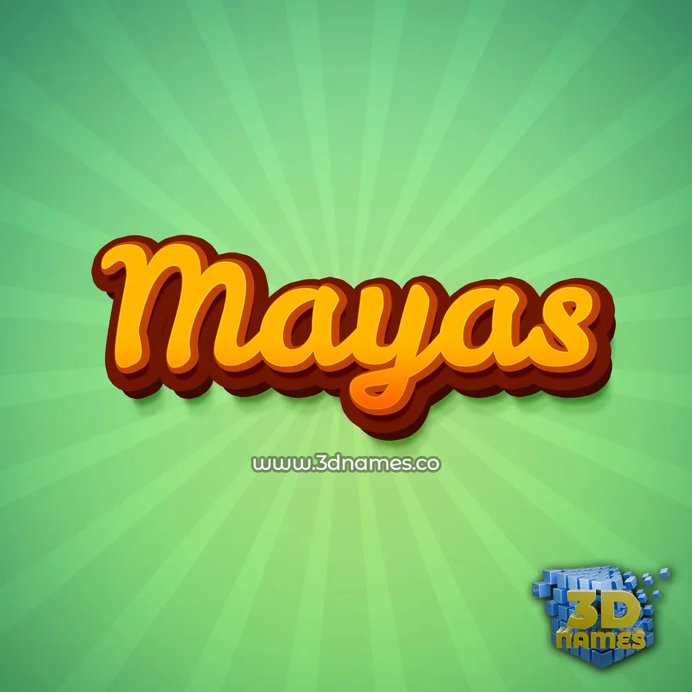 mayas in Green Rays style - 3D name wallpaper