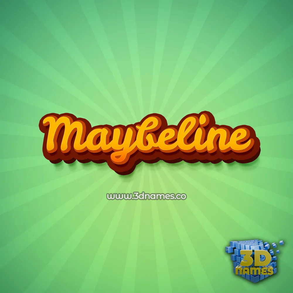 maybeline in Green Rays style - 3D name wallpaper