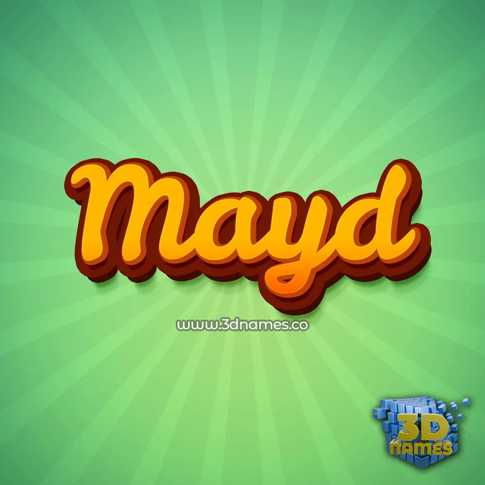 mayd in Green Rays style - 3D name wallpaper