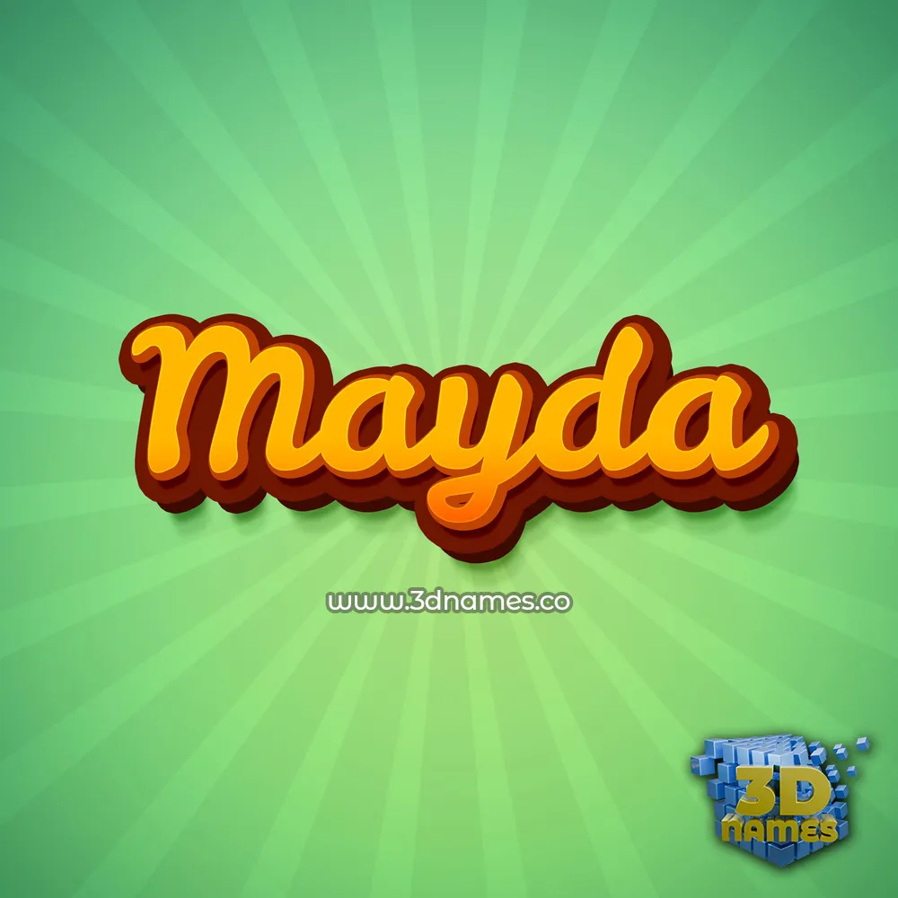 mayda in Green Rays style - 3D name wallpaper