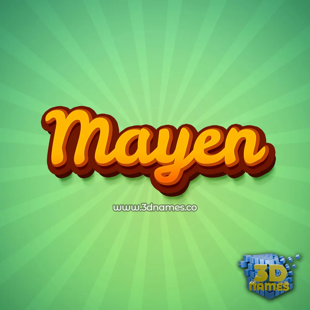 mayen in Green Rays style - 3D name wallpaper