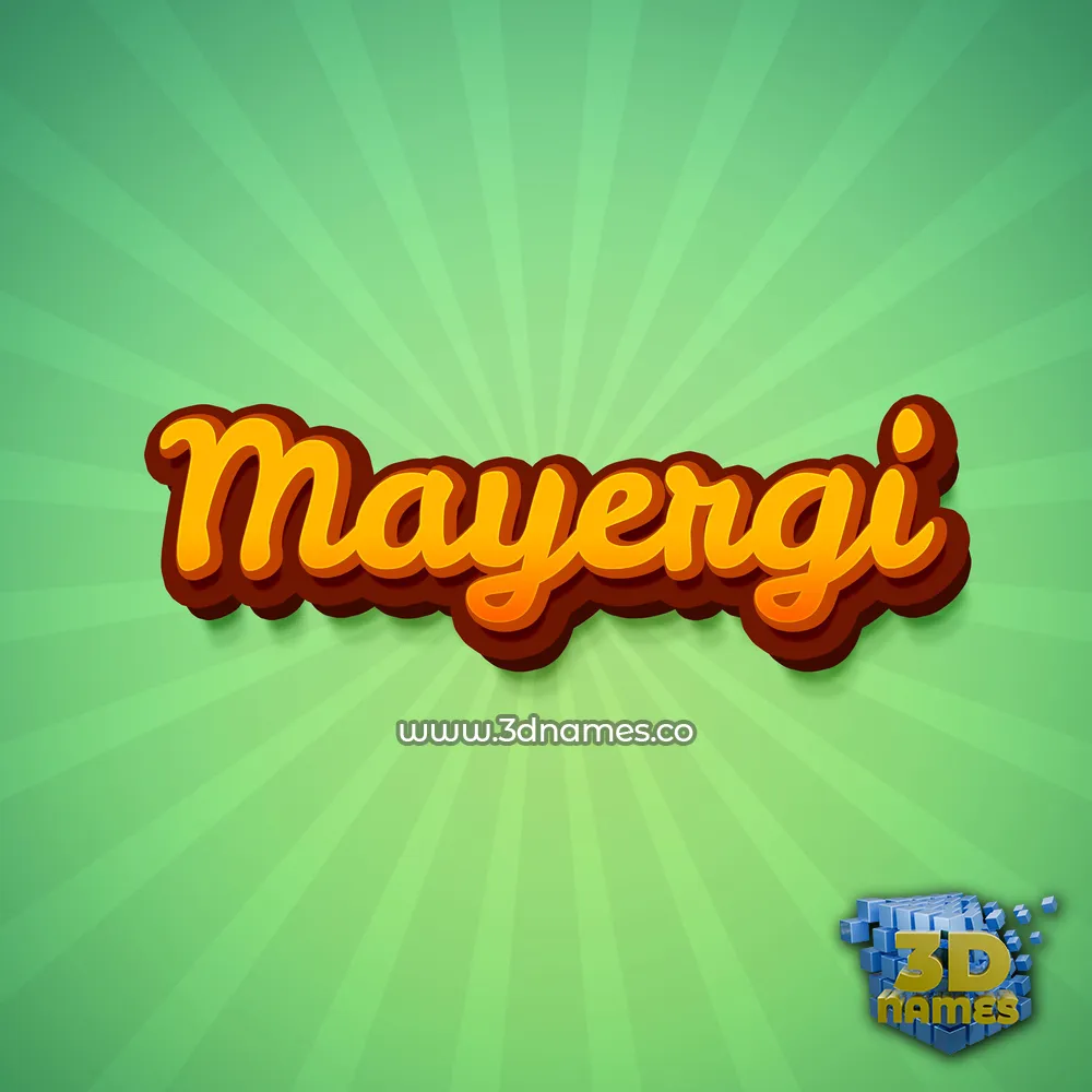 mayergi in Green Rays style - 3D name wallpaper