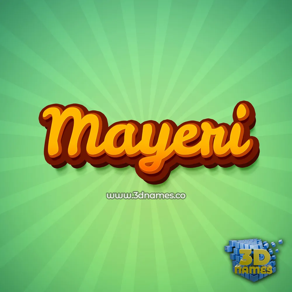 mayeri in Green Rays style - 3D name wallpaper