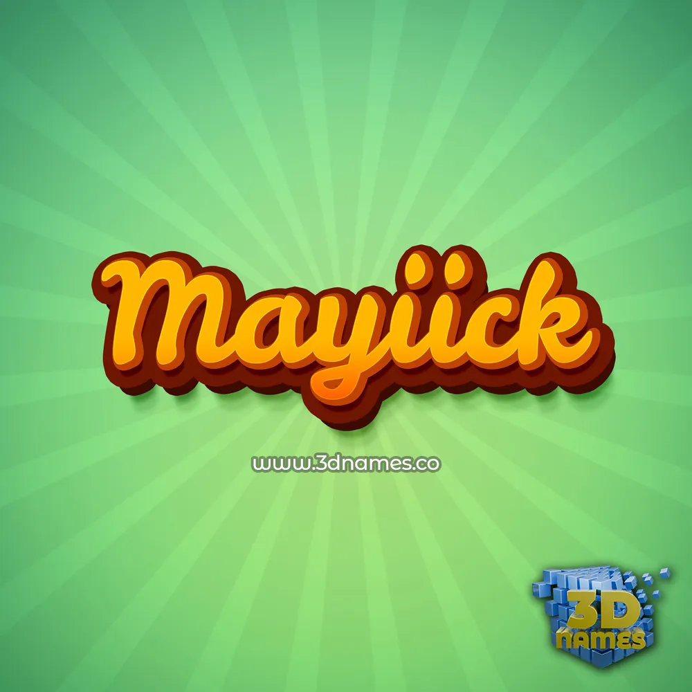 mayiick in Green Rays style - 3D name wallpaper