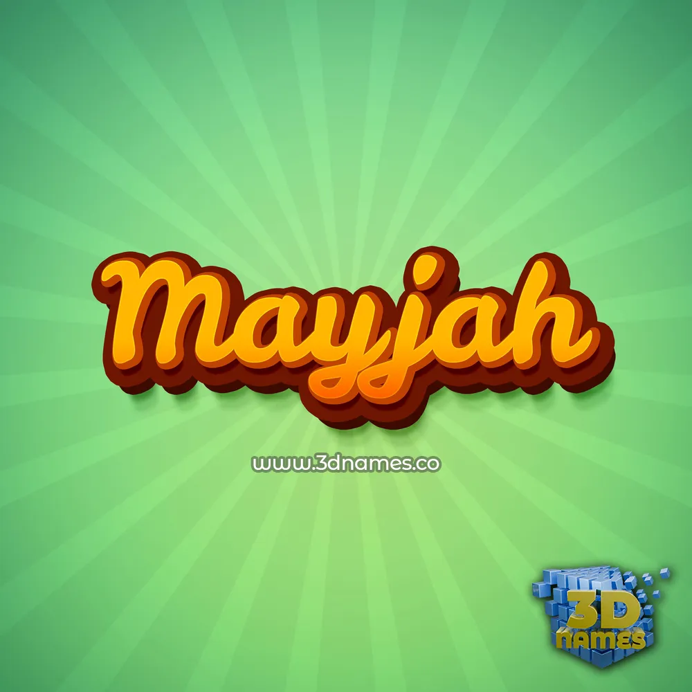 mayjah in Green Rays style - 3D name wallpaper