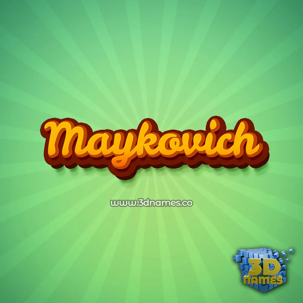 maykovich in Green Rays style - 3D name wallpaper