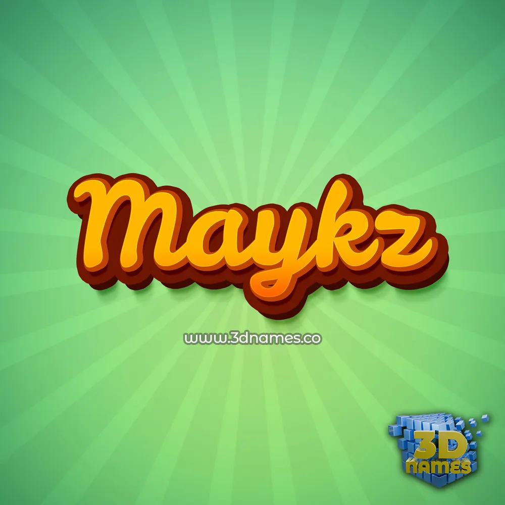 maykz in Green Rays style - 3D name wallpaper